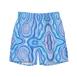 Swim Trunks ( Secret Internal Pocket)- "Aqua" Design