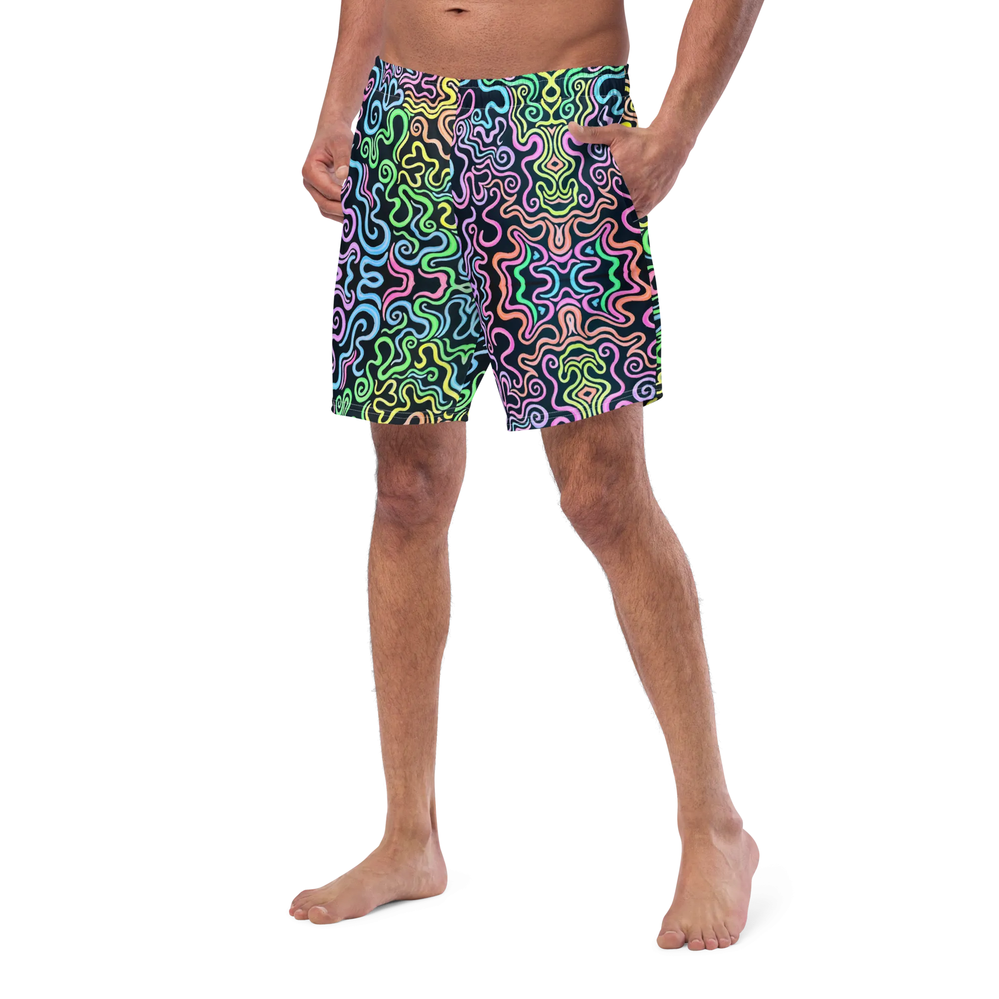 Swim Trunks ( Secret Internal Pocket)- "Glow" Design
