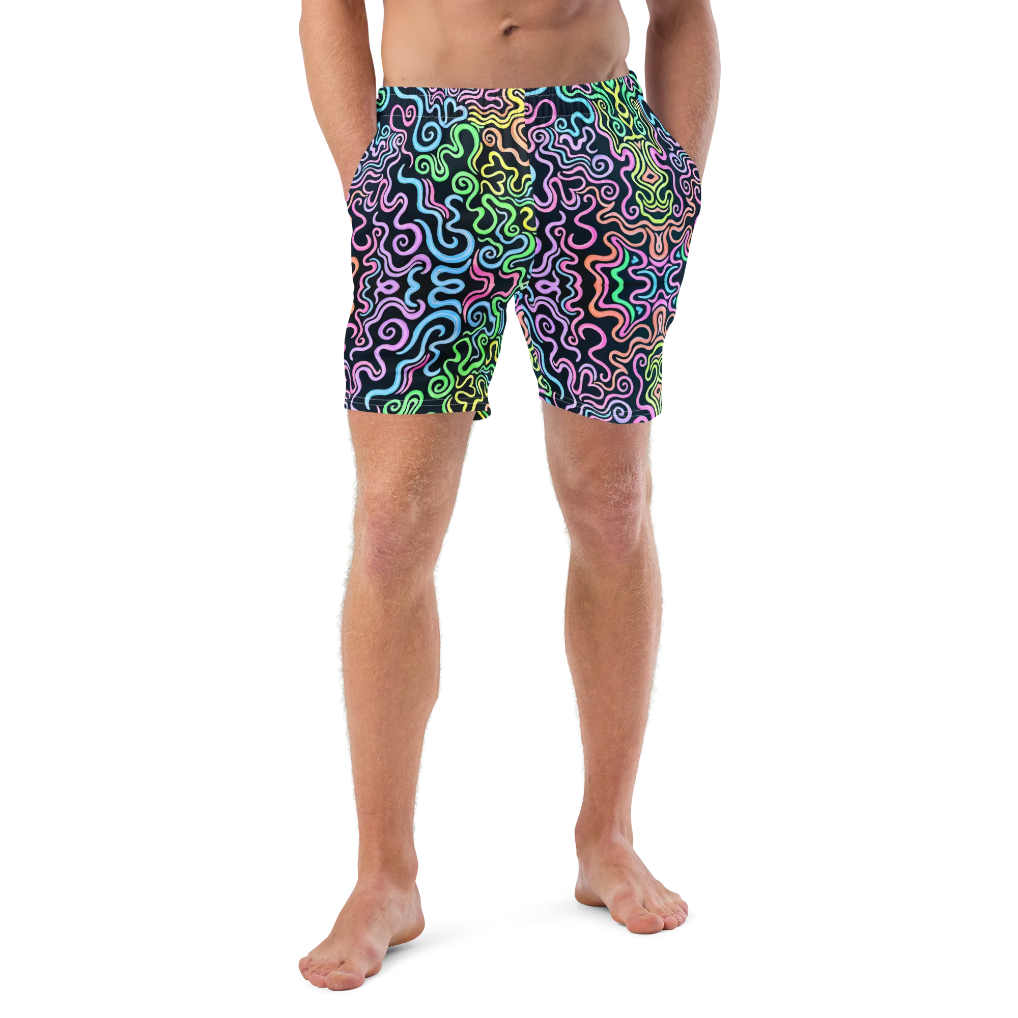 Swim Trunks ( Secret Internal Pocket)- "Glow" Design