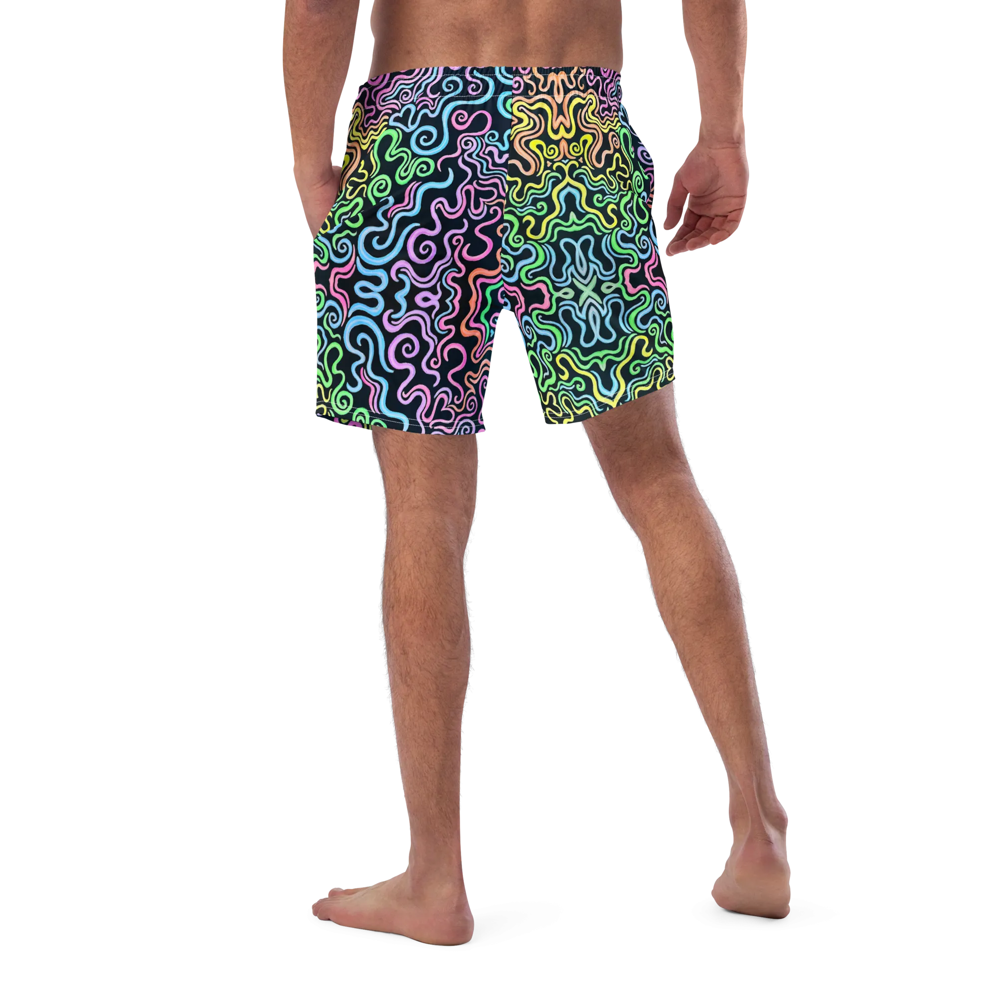 Swim Trunks ( Secret Internal Pocket)- "Glow" Design