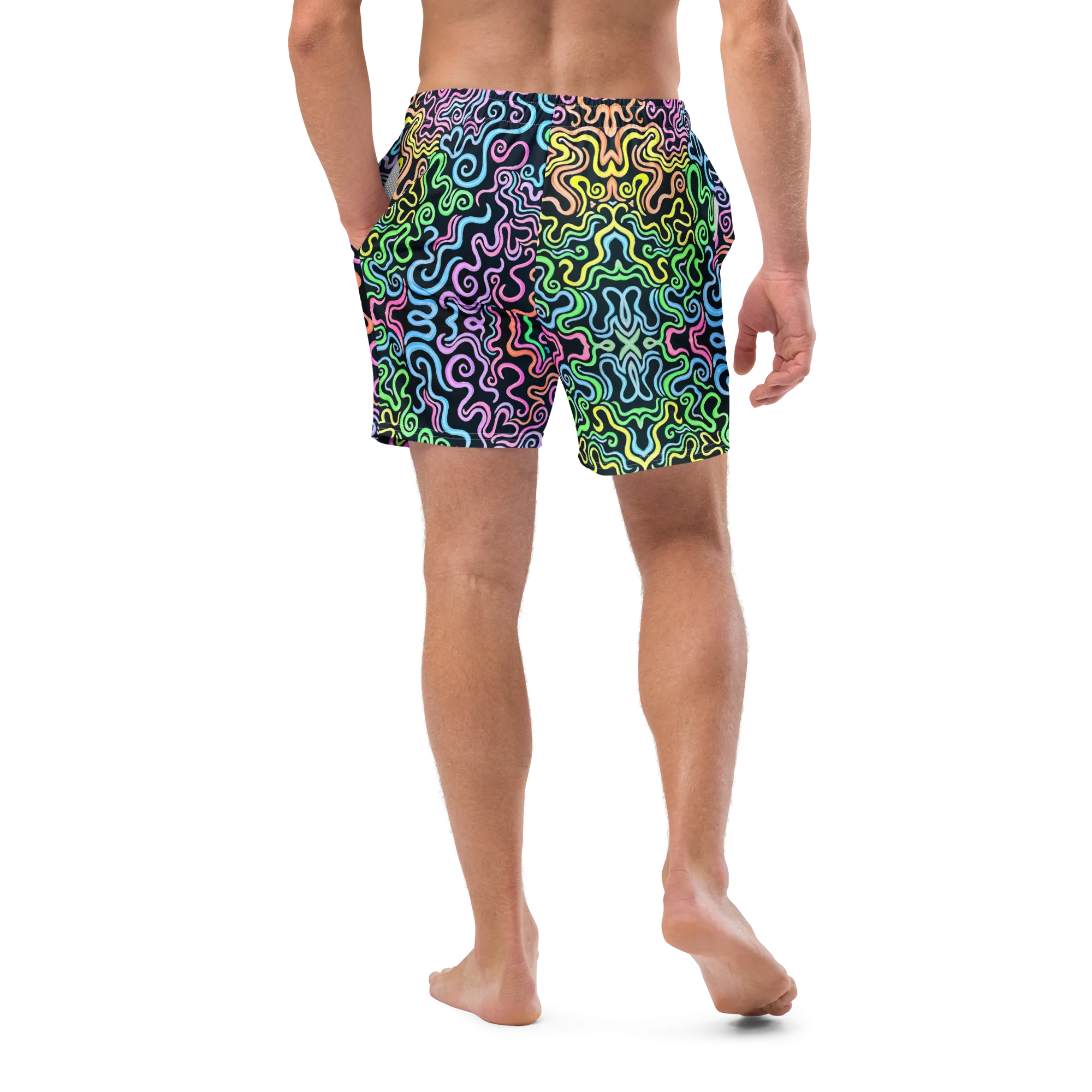 Swim Trunks ( Secret Internal Pocket)- "Glow" Design