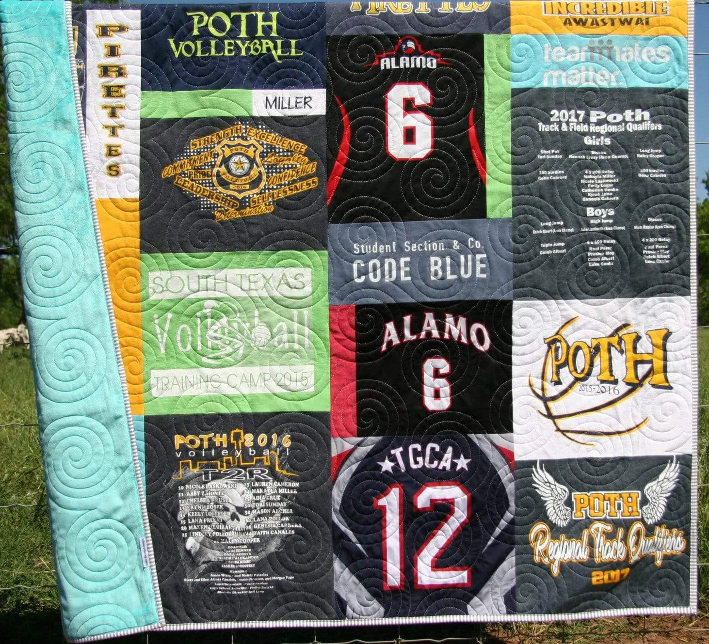 T-Shirt Quilt DEPOSIT Custom Memory Blanket Graduation Gift Tee Handmade Keepsake Personalized Modern Design Sport Clothing College Birthday