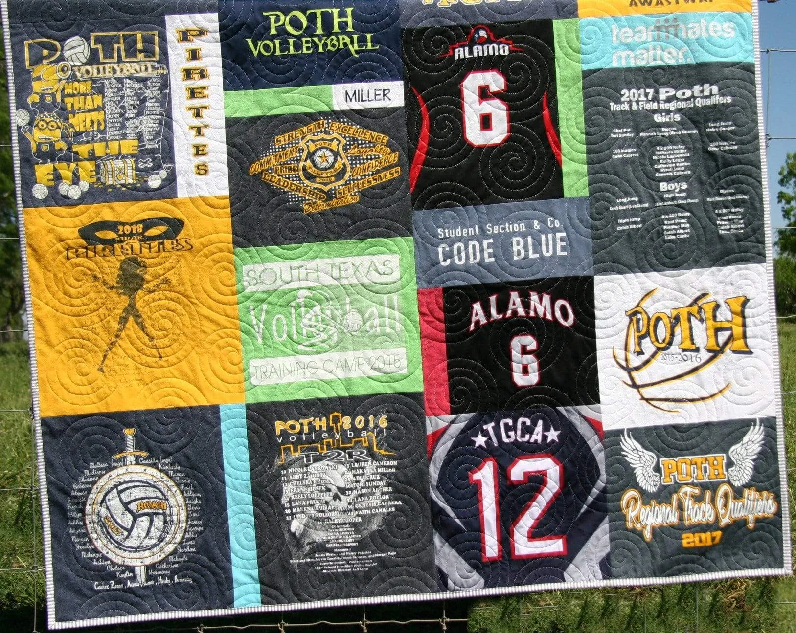 T-Shirt Quilt DEPOSIT Custom Memory Blanket Graduation Gift Tee Handmade Keepsake Personalized Modern Design Sport Clothing College Birthday