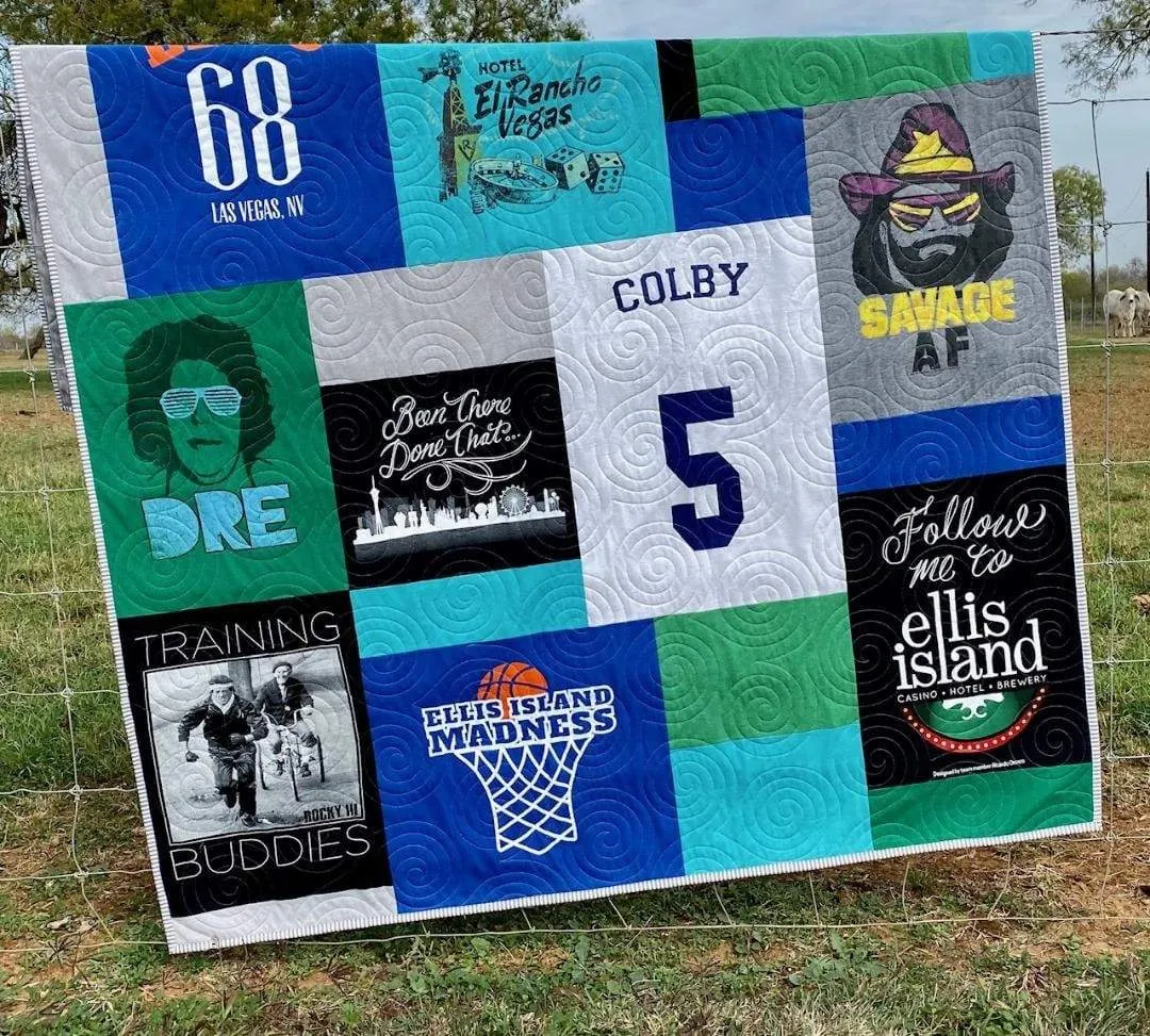 T-Shirt Quilt DEPOSIT Memory Blanket Custom Graduation Gift Tee Handmade Keepsake Personalized Modern Design Sport Clothing College Birthday