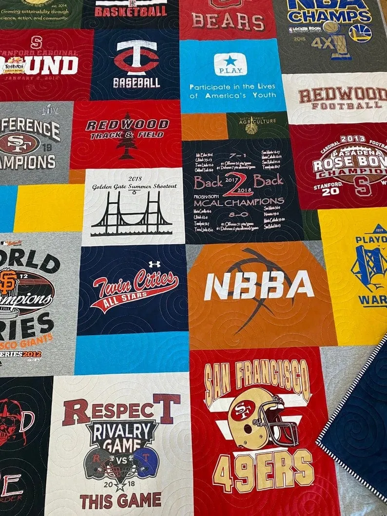 T-Shirt Quilt DEPOSIT Memory Blanket Custom Graduation Gift Tee Handmade Keepsake Personalized Modern Design Sport Clothing College Birthday