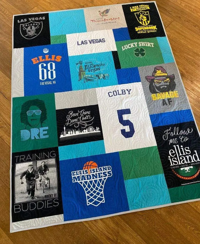 T-Shirt Quilt DEPOSIT Memory Blanket Custom Graduation Gift Tee Handmade Keepsake Personalized Modern Design Sport Clothing College Birthday