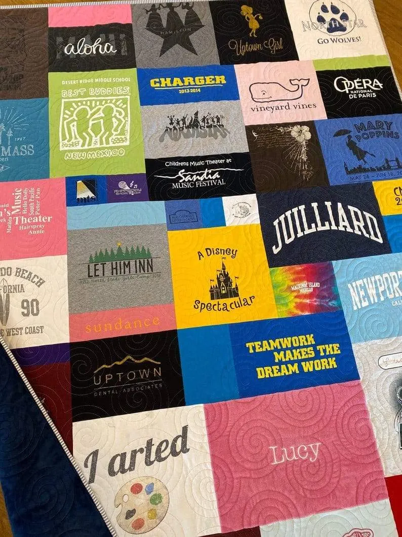 T-Shirt Quilt DEPOSIT Memory Blanket Custom Graduation Gift Tee Handmade Keepsake Personalized Modern Design Sport Clothing College Birthday