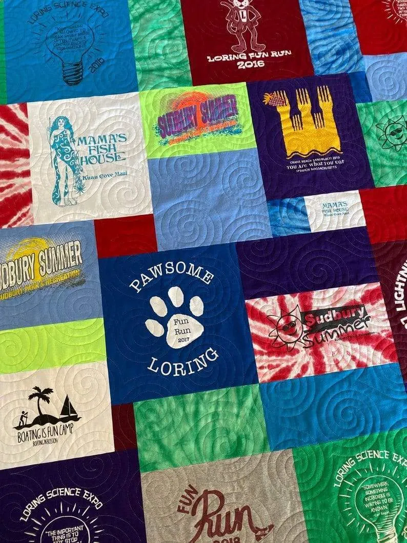 T-Shirt Quilt DEPOSIT Memory Blanket Custom Graduation Gift Tee Handmade Keepsake Personalized Modern Design Sport Clothing College Birthday