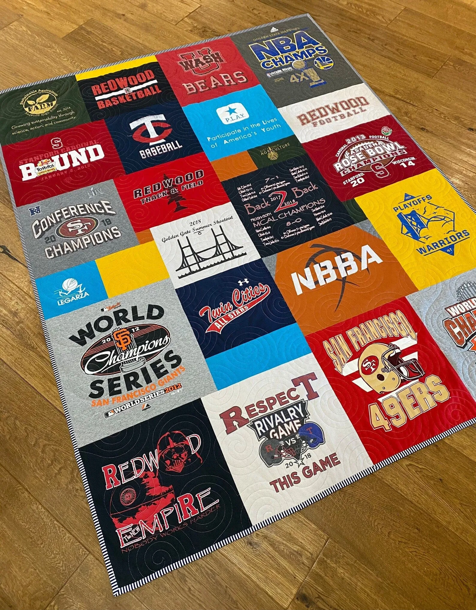 T-Shirt Quilt DEPOSIT Memory Blanket Custom Graduation Gift Tee Handmade Keepsake Personalized Modern Design Sport Clothing College Birthday