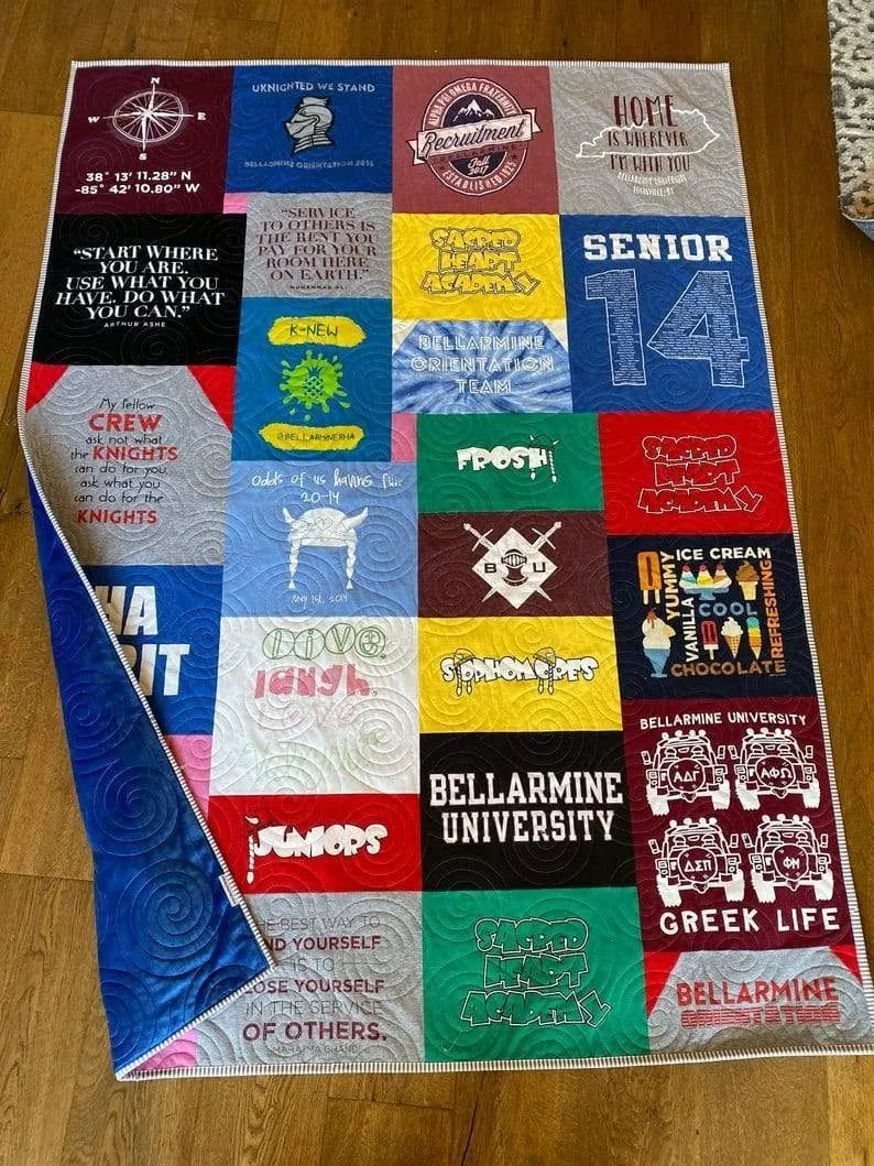 T Shirt Quilt DEPOSIT Modern Mosaic Pattern using your Tee Shirts
