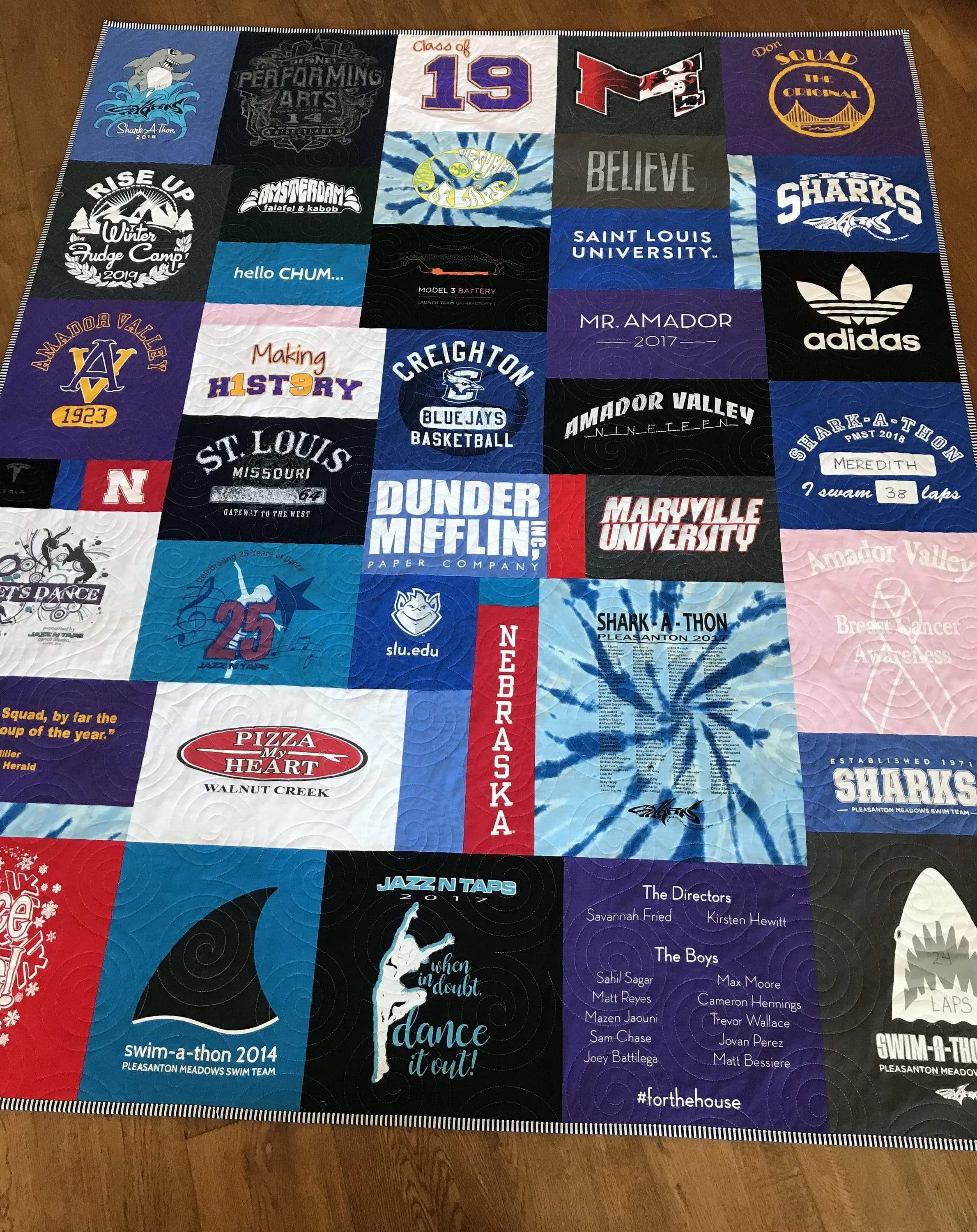 T Shirt Quilt DEPOSIT Modern Mosaic Pattern using your Tee Shirts