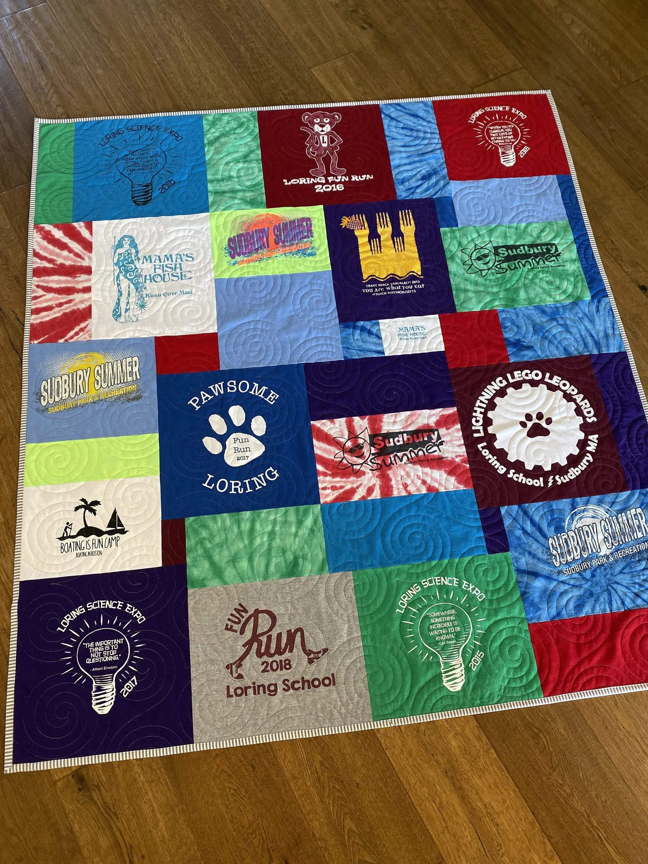 T Shirt Quilt DEPOSIT Modern Mosaic Pattern using your Tee Shirts