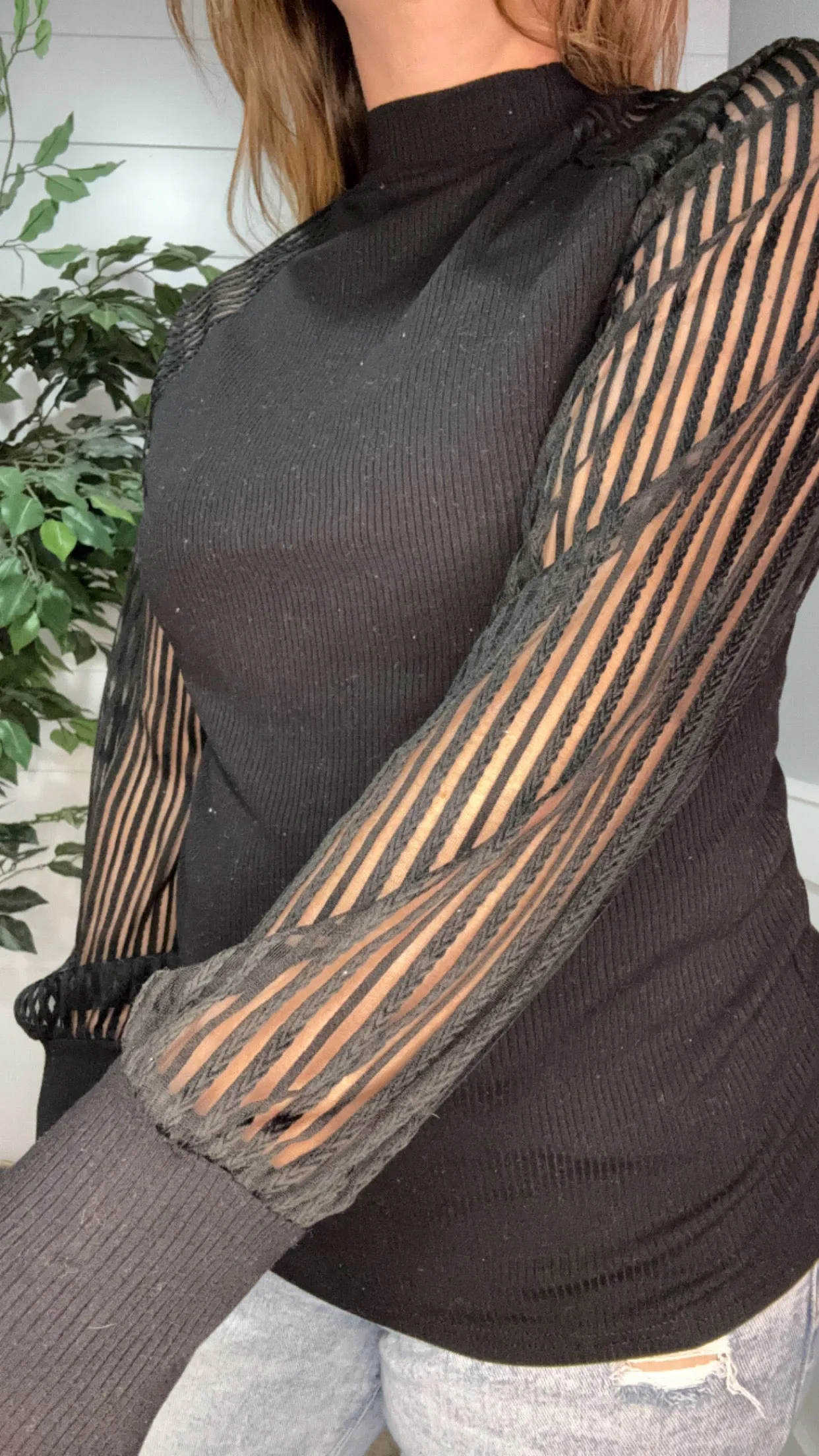 That Don't Impress Me Striped Mesh Top