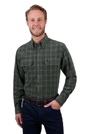 THOMAS COOK LEO THERMAL 2 POCKET LS SHIRT GREEN
