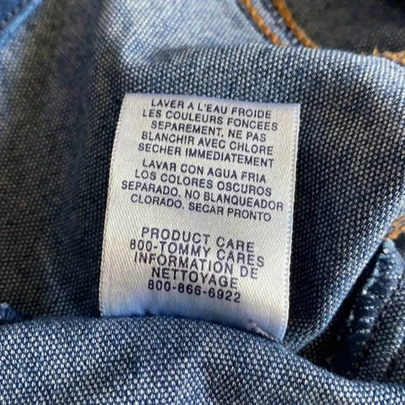 Tommy Jeans Button Up Collared Stretch Denim Vest Top