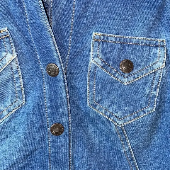Tommy Jeans Button Up Collared Stretch Denim Vest Top