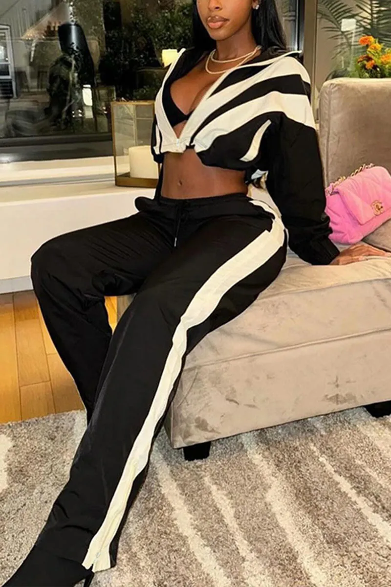 UJ0446 Two Tone Tracksuit Set