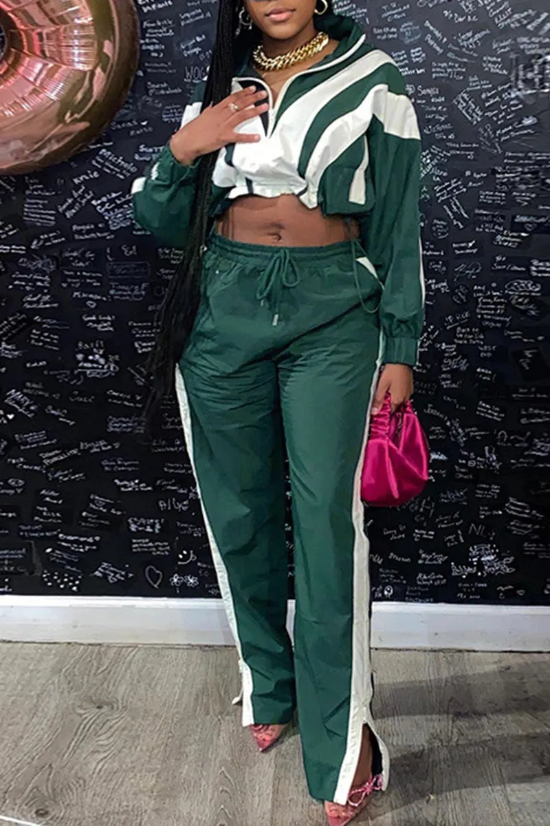 UJ0446 Two Tone Tracksuit Set