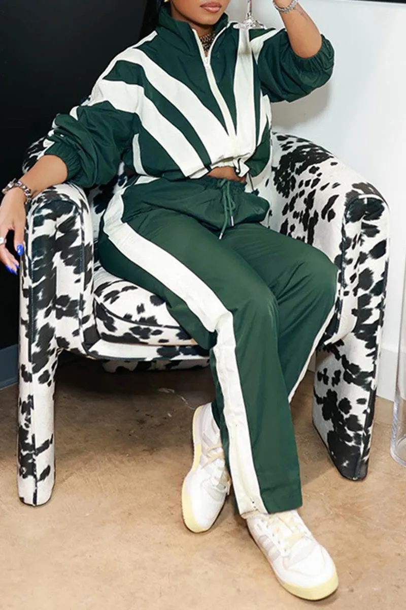 UJ0446 Two Tone Tracksuit Set