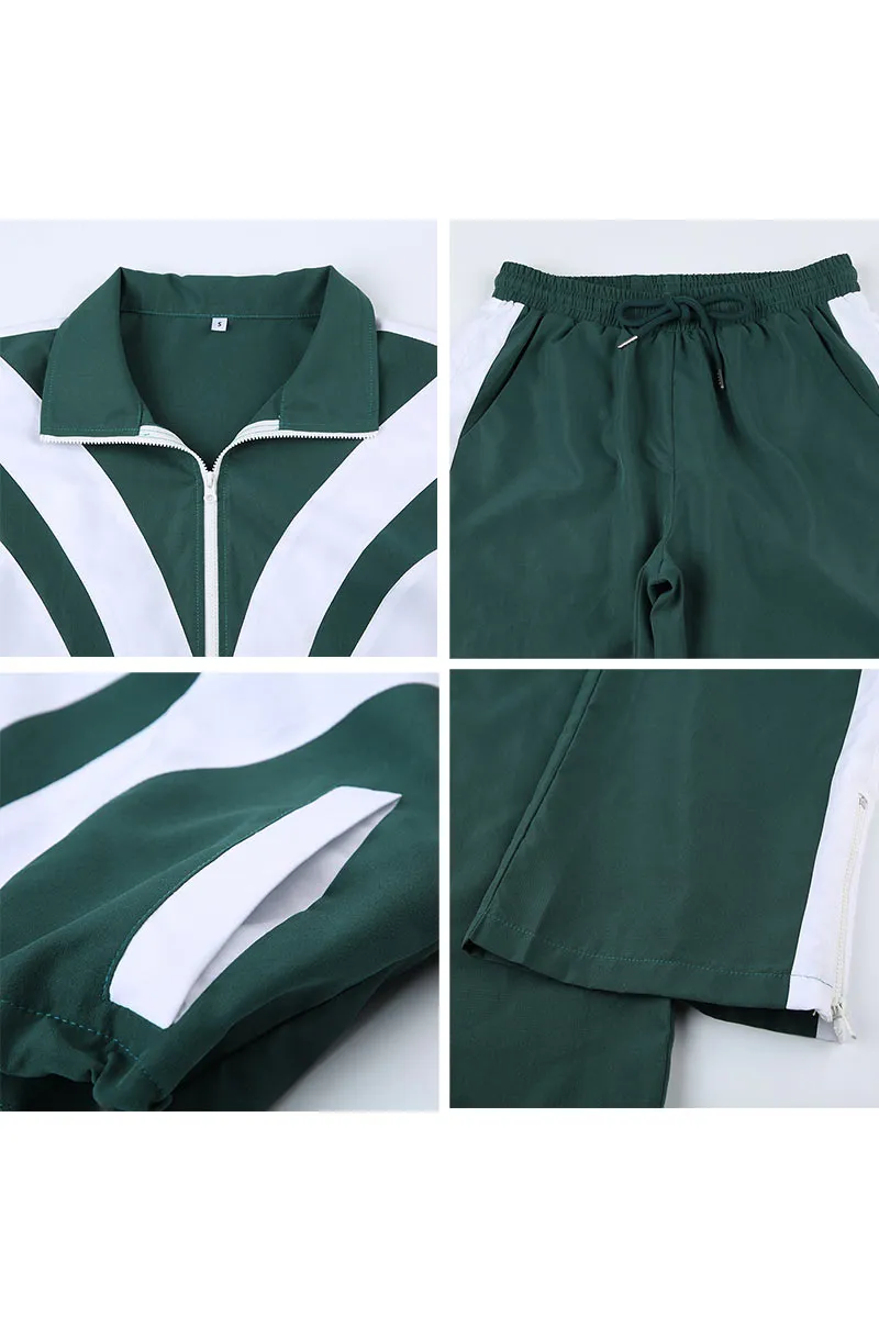 UJ0446 Two Tone Tracksuit Set