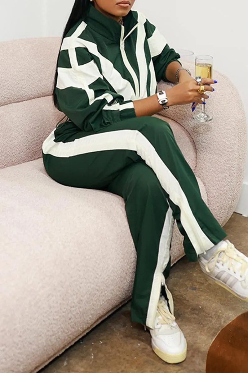 UJ0446 Two Tone Tracksuit Set