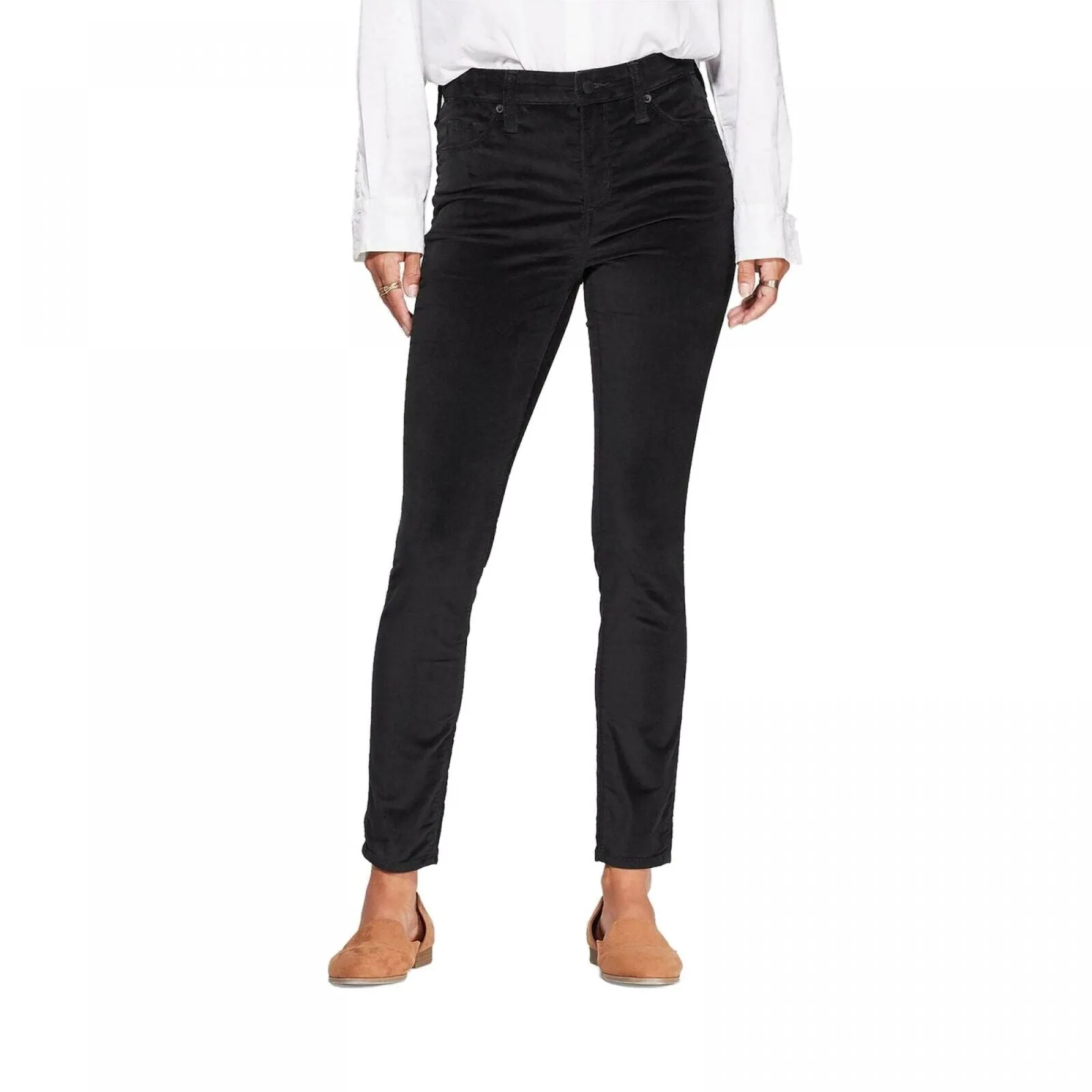 Universal Thread Velvet High Rise Ankle Cropped Skinny Jeans Black 2