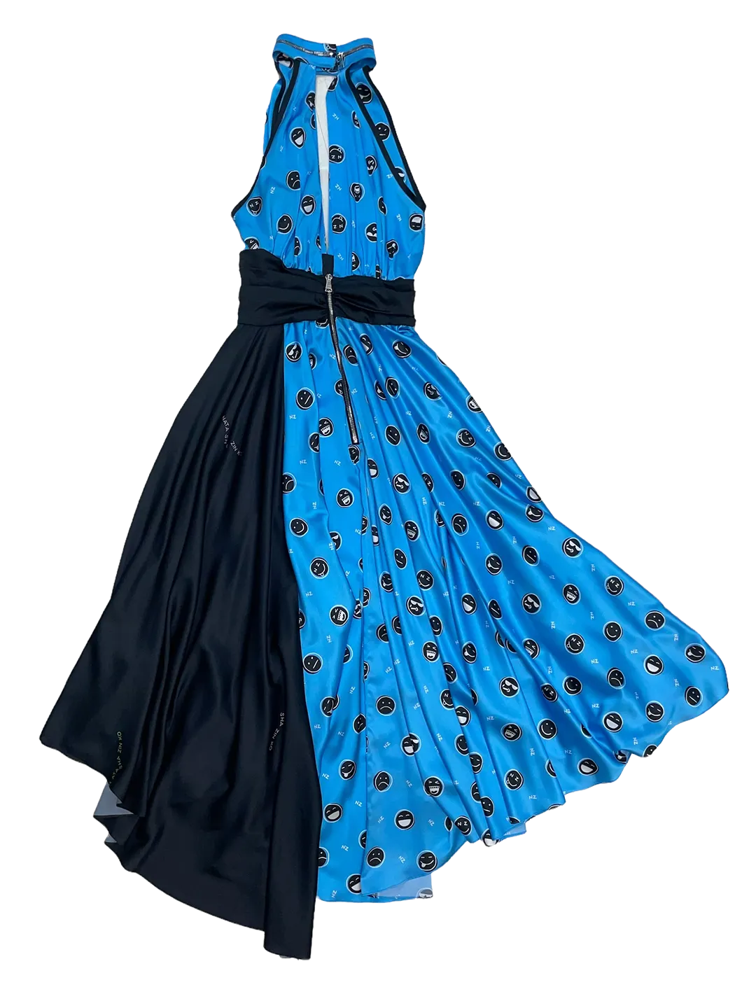 Upcycled Halter Neck Smiley Dress