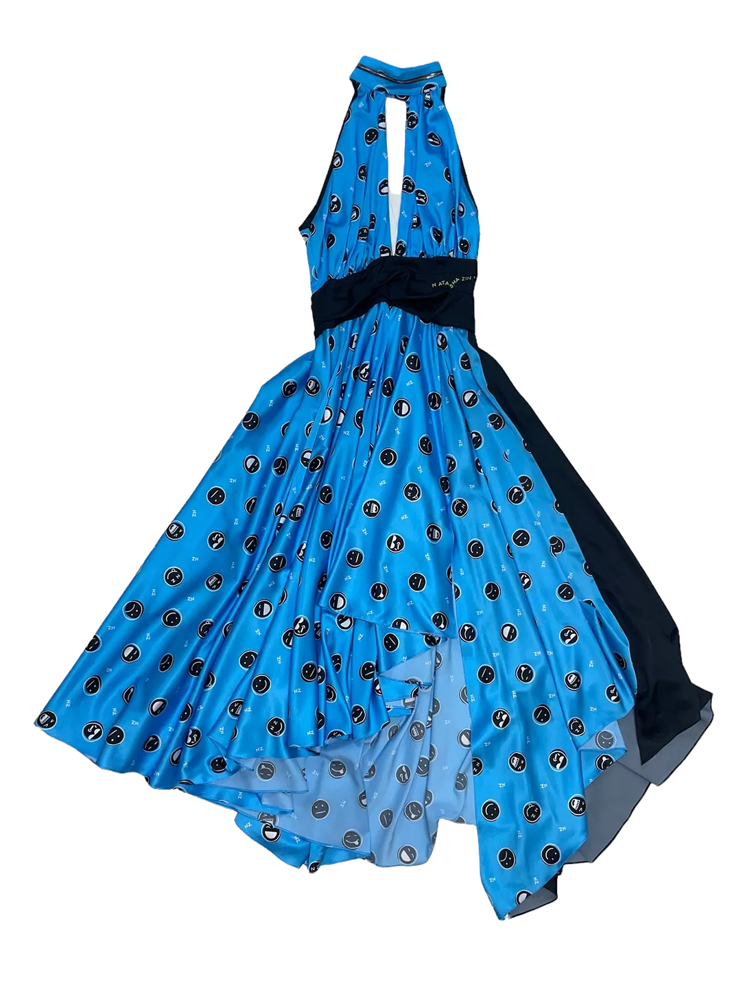 Upcycled Halter Neck Smiley Dress