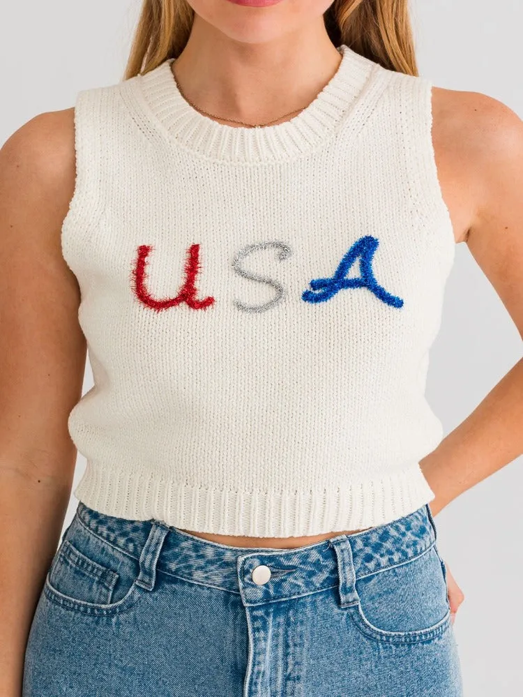 USA Cropped Tank Top