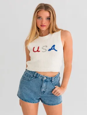 USA Cropped Tank Top