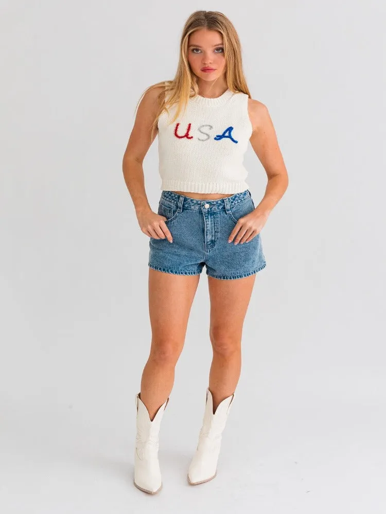 USA Cropped Tank Top