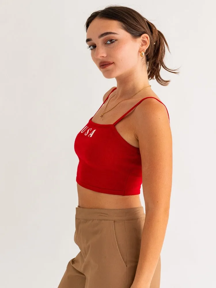 USA Square Neck Tank Top