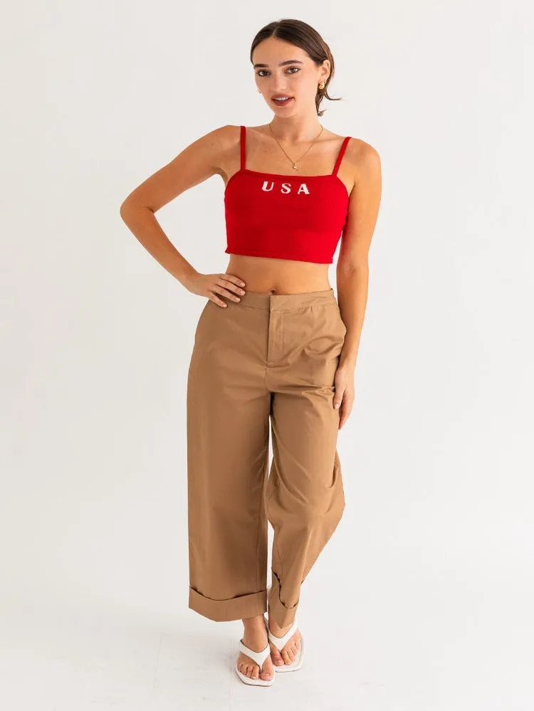 USA Square Neck Tank Top