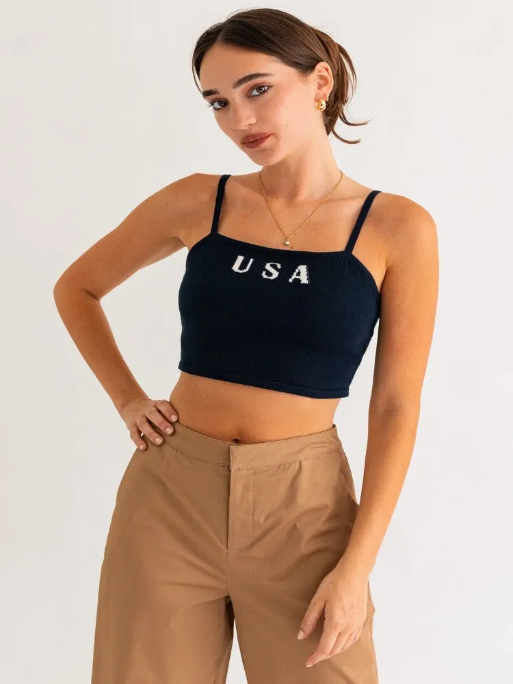 USA Square Neck Tank Top