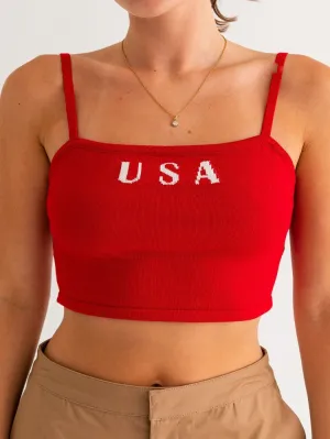 USA Square Neck Tank Top