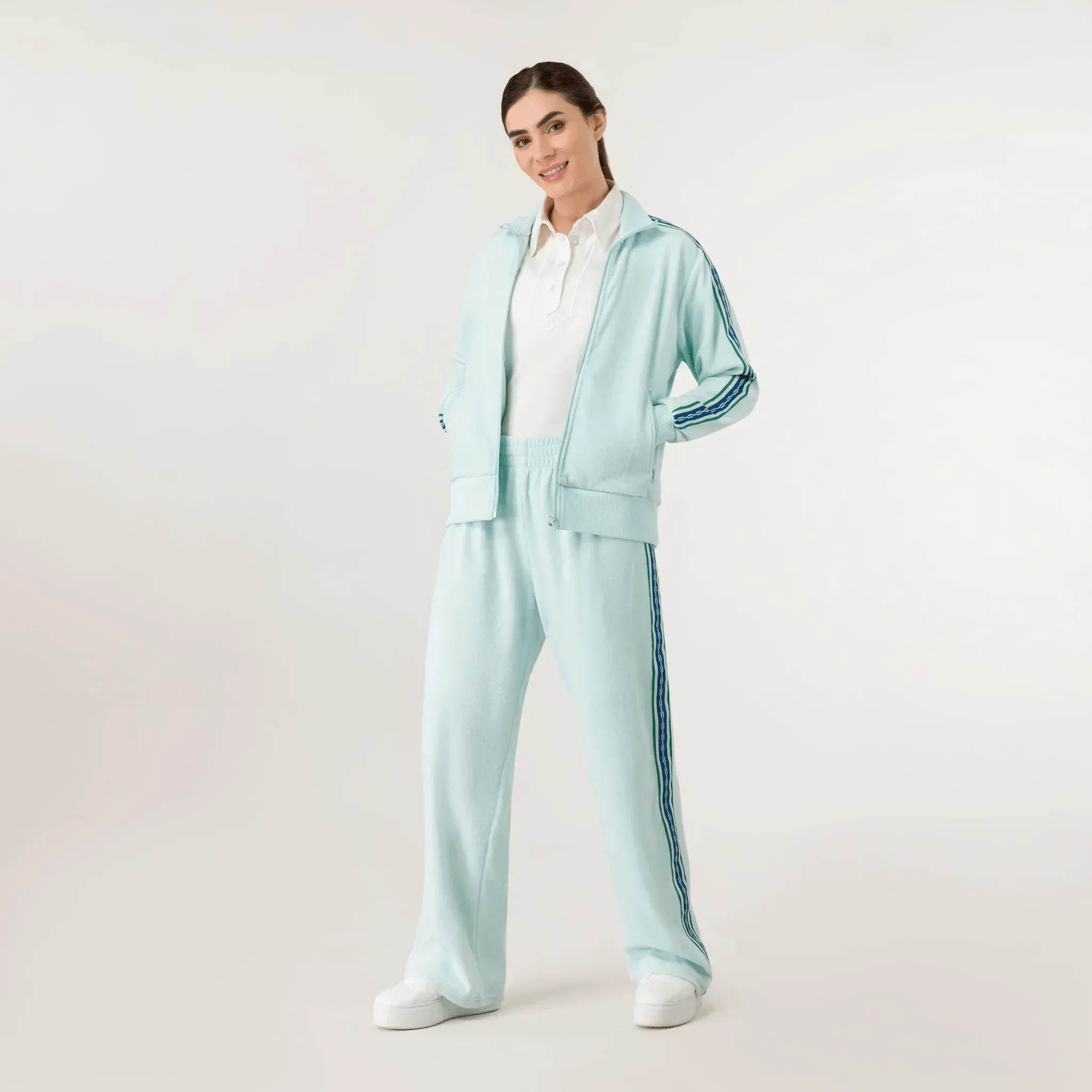 Velour Track Jacket - SEASONAL LIGHT BLUE