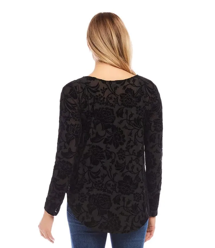Velvet Burnout Black Top