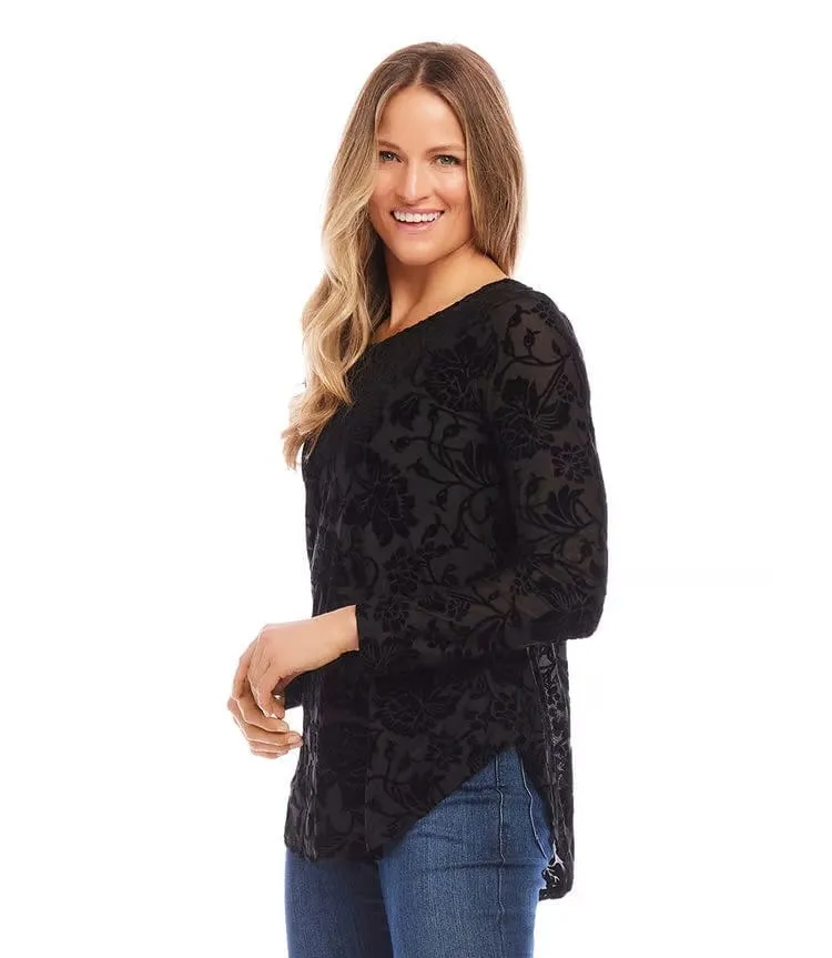 Velvet Burnout Black Top