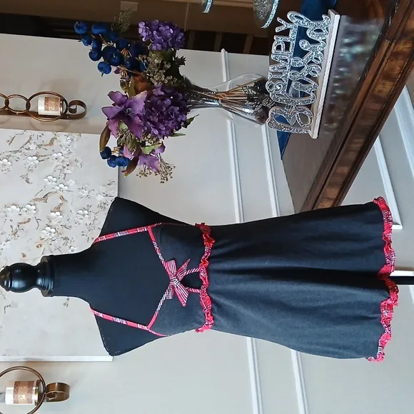 Victoria's Secret Cotton Dark Gray Ruffle Babydoll Mini Dress. Size S