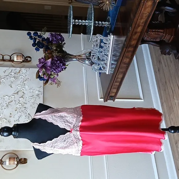 Victoria's Secret Red Embellished Slip Mini Dress. Size XL