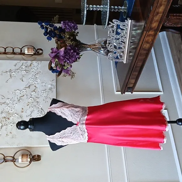 Victoria's Secret Red Embellished Slip Mini Dress. Size XL
