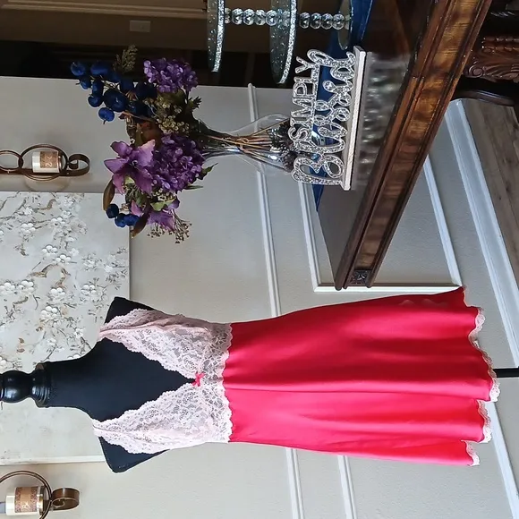 Victoria's Secret Red Embellished Slip Mini Dress. Size XL