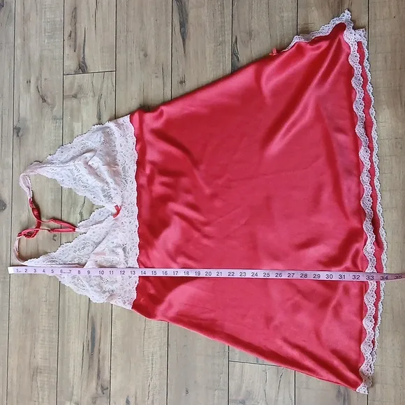 Victoria's Secret Red Embellished Slip Mini Dress. Size XL