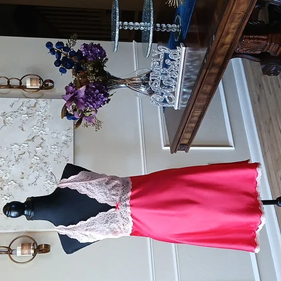 Victoria's Secret Red Embellished Slip Mini Dress. Size XL