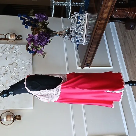 Victoria's Secret Red Embellished Slip Mini Dress. Size XL
