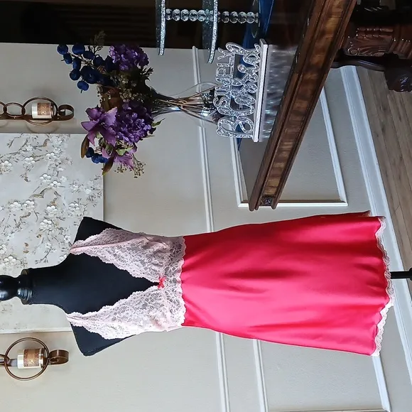 Victoria's Secret Red Embellished Slip Mini Dress. Size XL