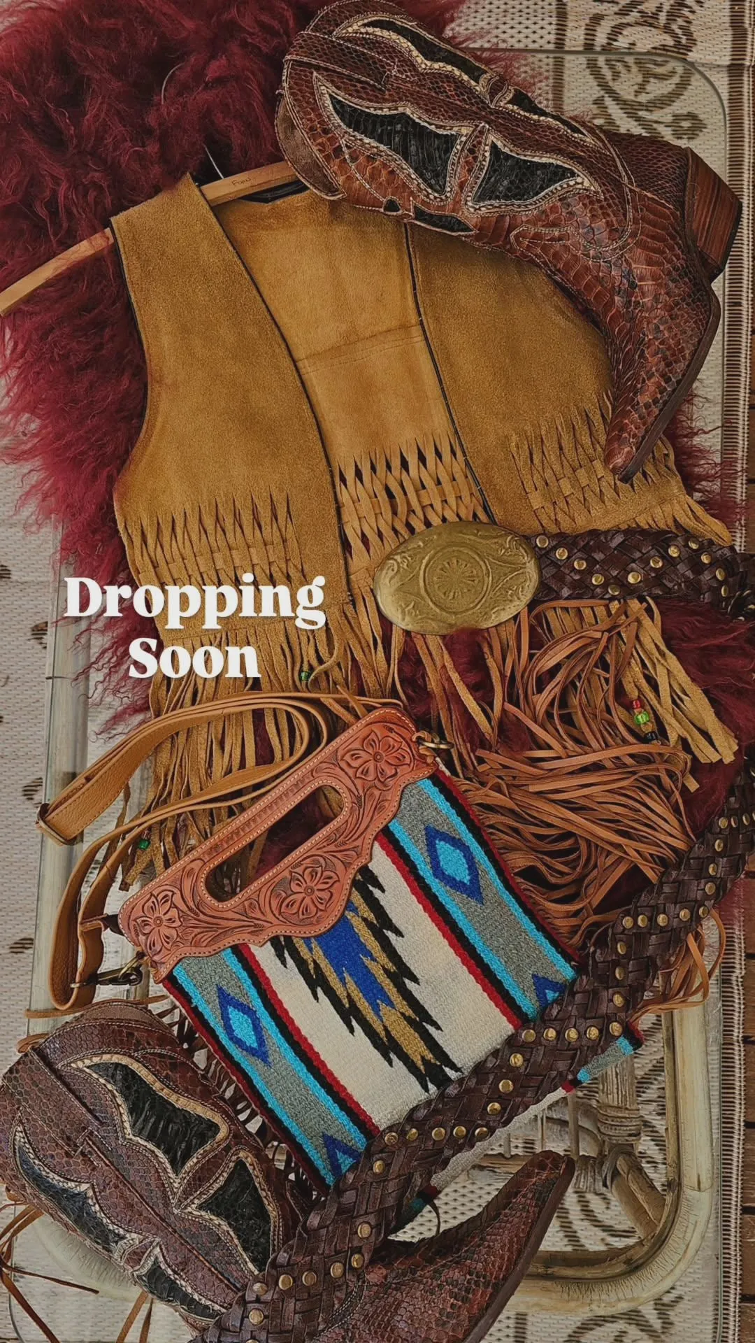 Vintage Genuine Suede Fringe Vest – Handwoven & Beaded | Size S