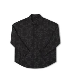 VIVIAN ORNATE LS SHIRT - BLACK/GREY
