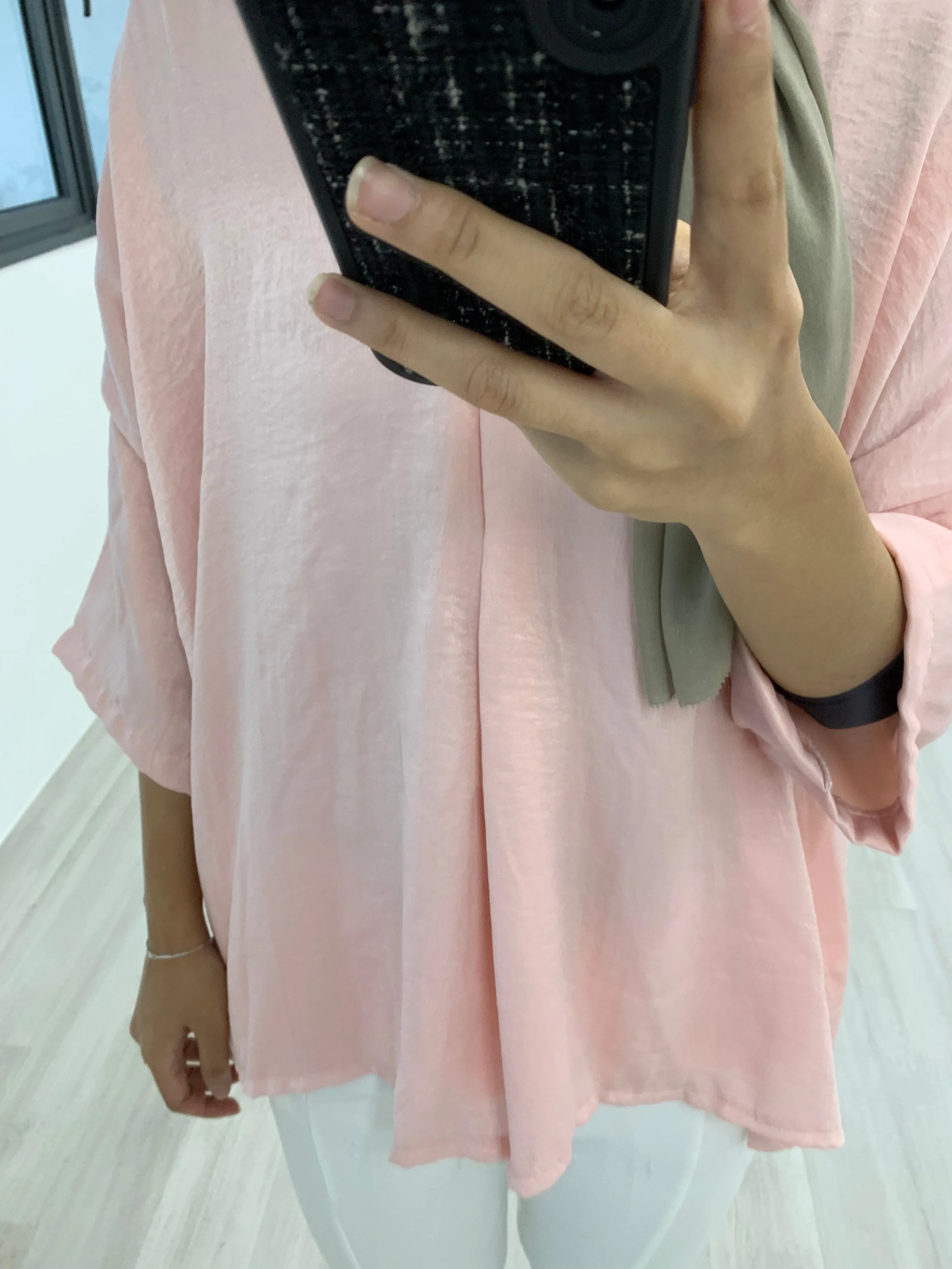 VNeck Zipper Crinkle Satin Top VZCST