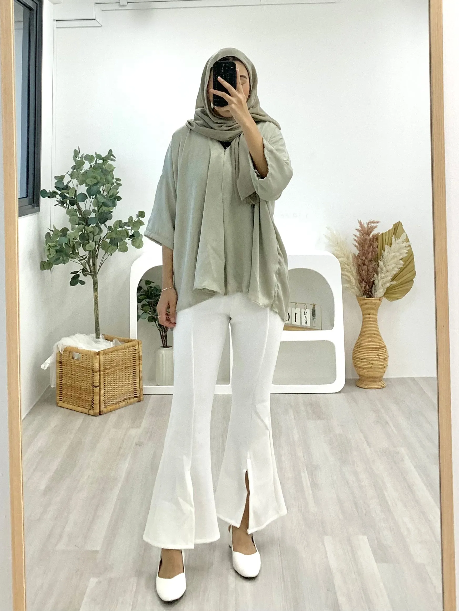 VNeck Zipper Crinkle Satin Top VZCST